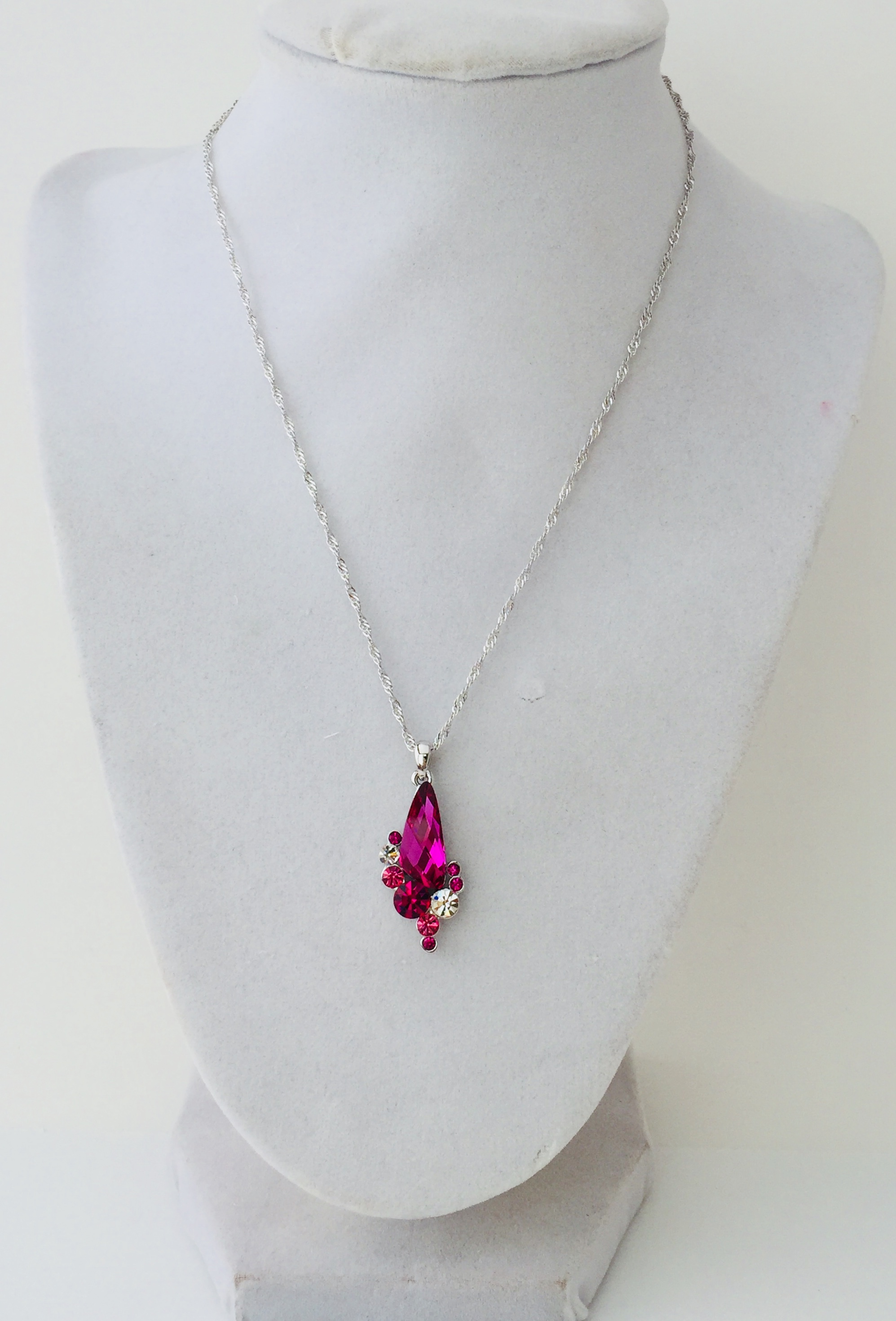 pink crystal pendant